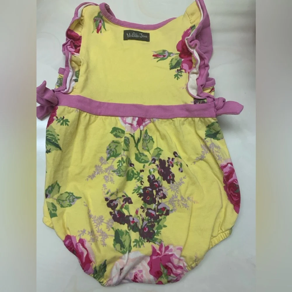 Matilda Jane Yellow and Pink Floral One Piece Bodysuit
